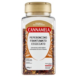 Cannamela - Linea Vasi PET, Peperoncino Frantumato, Confezione da 250g. Ideale per rendere piccante ogni piatto