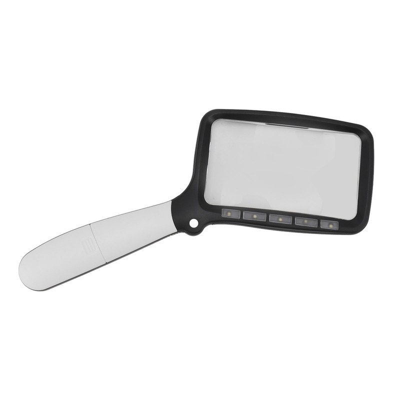 Folding Handheld Magnifying Glass with Light 5 LEDs 3X Large