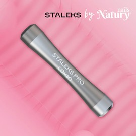 STALEKS PRO by Natury Nails Nagelhautschieber, austauschbarer Teil, Edelstahl und Silikon, sterilisierbar, Pediküre, GUMMY Combo (silberner Griff)