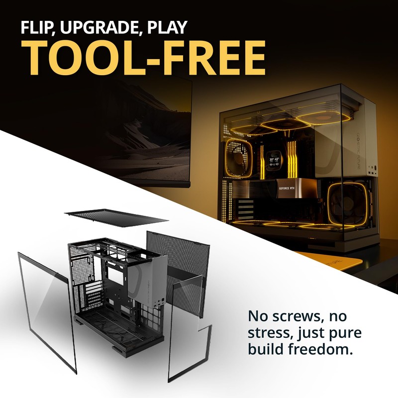 Geometric Future M5 Tempered Glass Mid Tower, E-ATX/ATX Gaming Case,