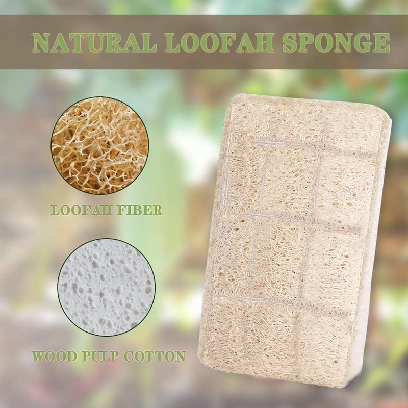 Loofah Dish Sponges Kitchen,Organic Natural Sponges for Dishes,Non Scratch Eco