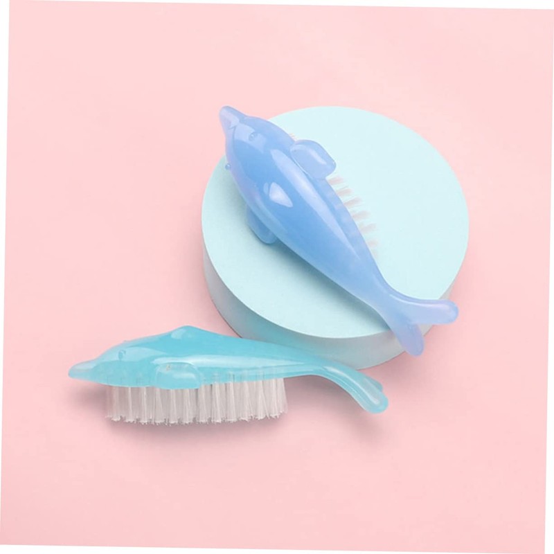 Healvian 5pcs Dolphin Shape Nail Cleaning Brush Fingernail Scrub for