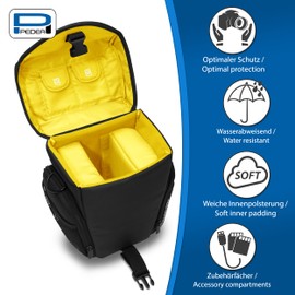 Essex Large SLR Case with Rain Cover and Screen Protector for Panasonic Lumix DMC G70/G81/GM5/GX80/GH4/GX8 /Sony Alpha 6500 /Nikon D5600 Camera - Yellow