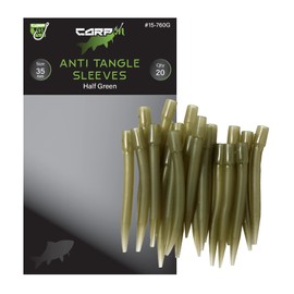 Carp On - Tapered Anti Tangle Sleeves 20 Pack - Weed Green - Helps Eliminate Fishing Terminal Tackle Tangles (20 x Weed Green) [15-760G]