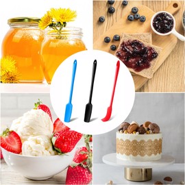 Silicone Tall Jar Scraper,Ymapinc 3PCS Silicone Spatulas with Long Handle-Heat Resistant Jar Scraper Silicone Spreader Butter Bread Tusi Restaurant Kitchen