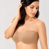 DELIMIRA Women's Strapless Bra Unlined Underwire Minimizer Plus Size Support