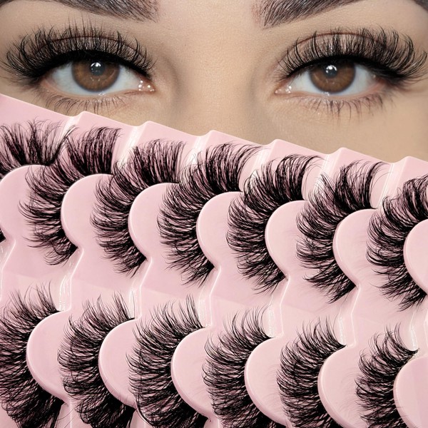 MIKIWI False Eyelashes Clear Band Fluffy Curly Eyelashes Soft and