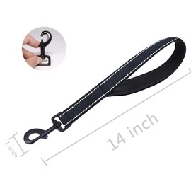CHMETE Short Dog Leash Heavy Duty Dog Leash with Comfortable Padded Handle Reflective Training Dog leashes for Medium Large Dogs Up to 80lbs Black