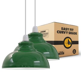 LEDSone Metal Green Ceiling Lamp Shade 29cm Easy Fit Light Pendant Modern Ceiling Lighting Shade for Bedroom, Hallway, Office Industrial Kitchen Hanging Light Shade Pendant