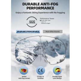 Innerking Ski Goggles OTG SGS Approved - Over Glasses Snow/Snowboard Sports Goggles Anti Fog for Adult, Men, Women & Youth - RevoRed 21%