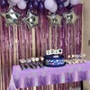 APUXXJUPA 4 Pack Shiny Purple Tablecloths, Laser Purple Table Cover