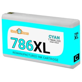 Houseoftoners Remanufactured Ink Cartridge High Yield Replacement for Epson 786XL Cyan Workforce WF-4630 WF-4640 WF-5110 WF-5190 WF-5620 WF-5690 1-Pack (1-Cyan)