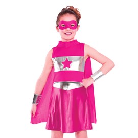 Girls Kids Pink Super Hero Fancy Dress Costume (3-4 years)