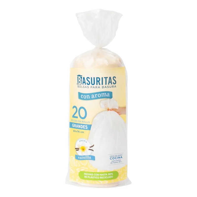40 Bolsas De Basura Grandes Con Aroma Basuritas, Pack 2x20