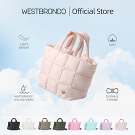 WESTBRONCO [Mother's Day] 【Small】Women Puffer Tote Quilted Crossbody Bag Purse Bags Women Handbag Gift For Mom Girl Springtok Durable Waterproof:_Black