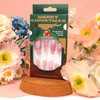 Christmas Press on Nails Coffin Long Length, 24Pcs Nude Artificial