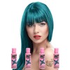 Crazy Colour Peacock Blue Semi-Permanent Hair Dye (4 x Blue)