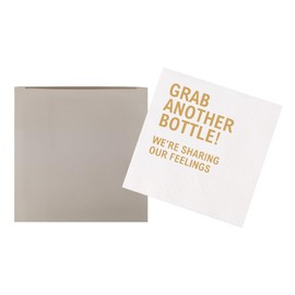 VOWFOO Grab Another Bottle We're Sharing Our Feelings Funny Quotes Cocktail Napkins for Birthday Girls Night Holiday Housewarming Reunion Party 100Pcs 4.5 x 4.5 2-ply (Grab Another Bottle)