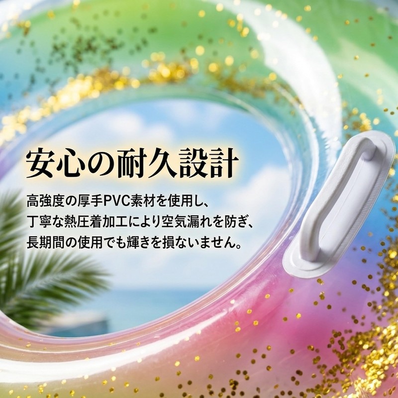 浮き輪 うきわ 大人用 子供用 O型 フロート 虹のオブジェ おしゃれ 厚手 安全