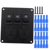 Car Marine 3+2combination LED Single Rocker Green Light Switch+Car Charger