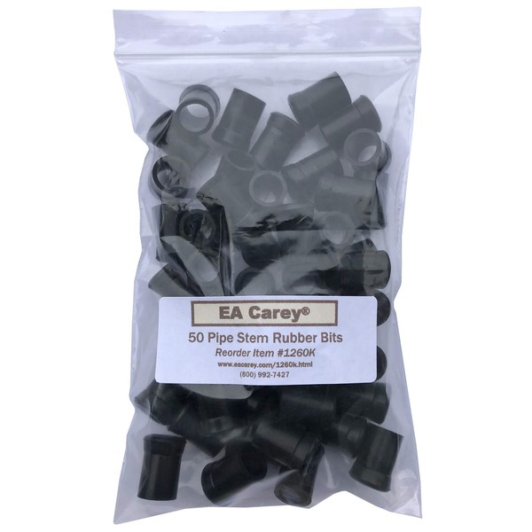 BJ Long Soft Touch Pipe Mouthpiece Stem Rubber Bits - 50 in Each Bag