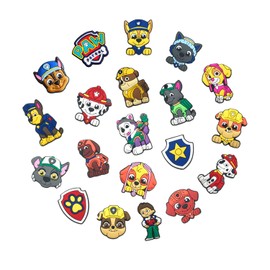 CGYADSY Pack of 33 Shoe Charms, Paaw Dog Patrol Shoe Charm for Children, PVC Shoe Charms, Cartoon Shoe Decoration, Suitable for Birthday Gifts for Children, Boys, Girls, Teenagers, Polyvinyl Chloride,