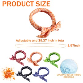 Cooling Neck Wrap, Breathable Cooling Towel, Soft Cooling Bandana, Cooling Scarf Neck Tube for Yoga Gym Outdoor Activities, Camping, Running, Beach Travel (5pcs-5-color-leaves)