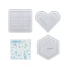 Kawada 80-30029 Perler Beads Plate Set, Small, Square, Hexagon, Heart
