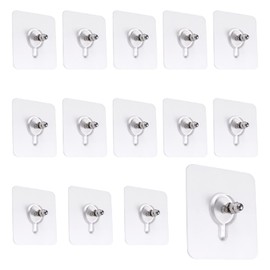 Savita 14pcs Adhesive Wall Screws, No-Trace Sticker Free, Wall Mount Hanging Nails for Kitchen Bathroom(0.51inch)