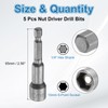 sourcing map 5pcs Hex Nut Driver Drill Bit 10mm Metric