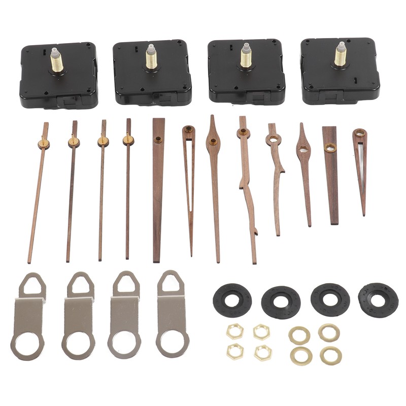 Clock Repairing Replacement Kit with Walnut Wood Hands and Quartz