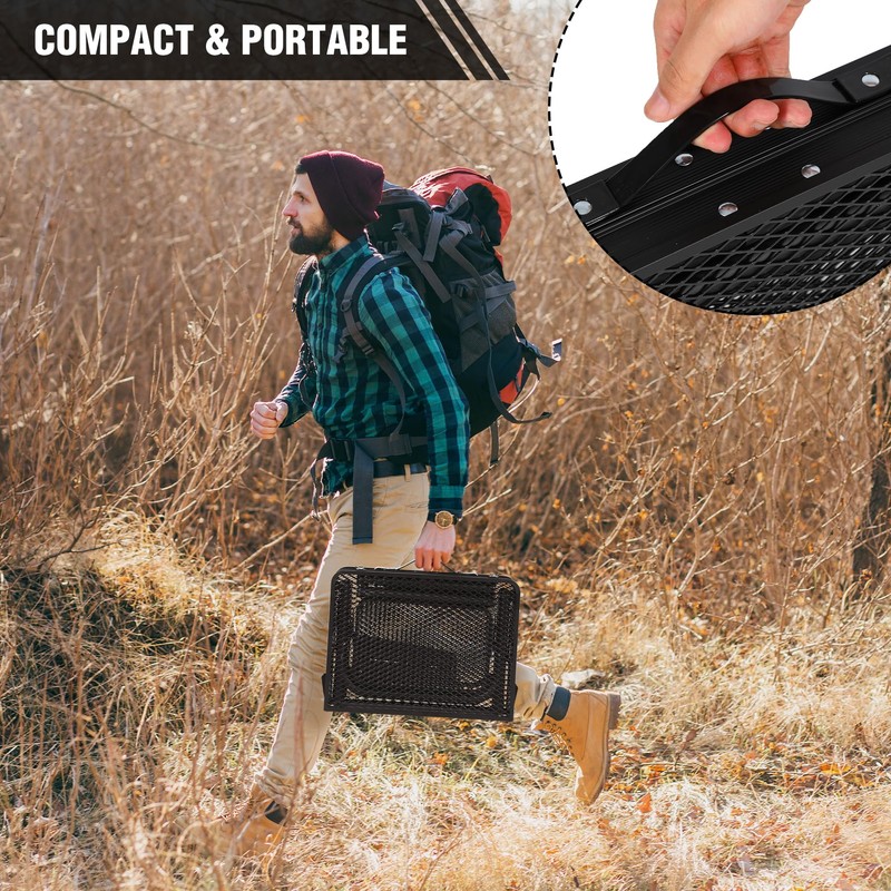 REDCAMP 35x16 Folding Grill Table for Outside with 2 Side
