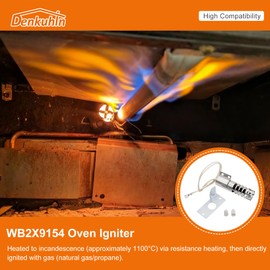 Denkuhin WB2X9154 WB13K10027 Gas Oven Igniter XL44 Round Style for GE Gas Range Repalce WB13K3 PS243425 AP2014008 GR403
