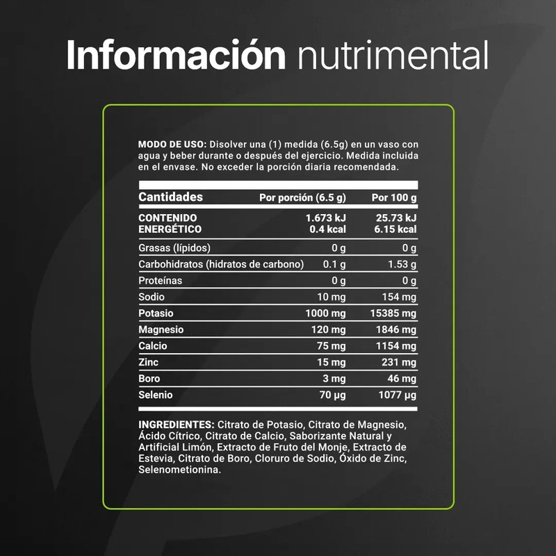 Electrolitos De 60 Servicios. Electrolytes Blend. B Life. Sabor Limón