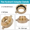 2 PCS 2-1/2" NST (NH) Female x 2" NPT Male