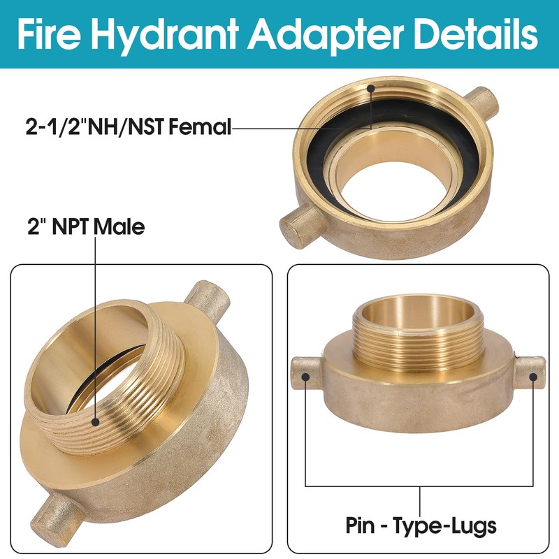 2 PCS 2-1/2" NST (NH) Female x 2" NPT Male