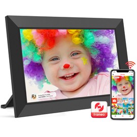 Frameo WLAN Digital Picture Frame, 10.1 Inches, HD 1280 x 800 IPS Touchscreen Electronic Photo Frame with 32 GB Memory, Auto Rotation, Easy Sharing of Photos, Videos via Frameo App