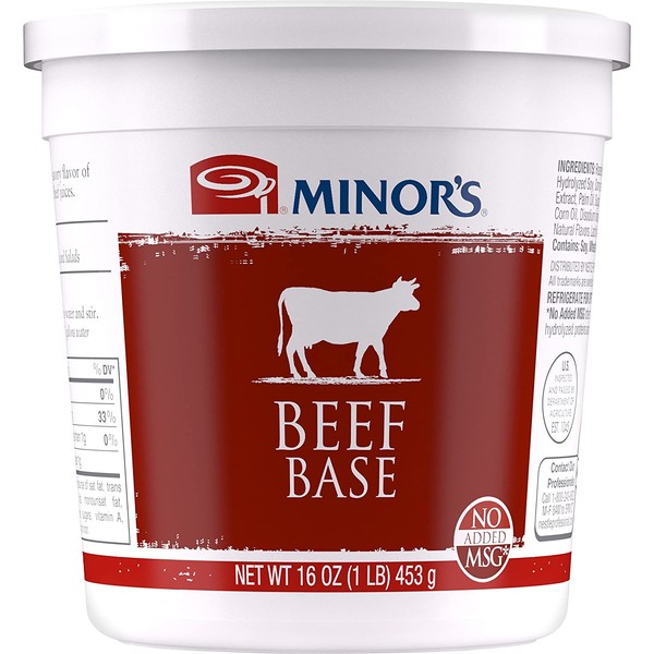 Minor's Beef Base and Stock, Great for Soups and Sauces, 0 Grams Trans Fat, No Added MSG, 16 oz