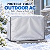 Silver 600D Oxford Outdoor Air Conditioner Cover, Full-Wrap Waterproof Weather