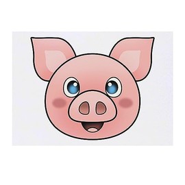 'Happy Pig Face' Temporary Tattoo - Water Resistant, Skin-Safe, Non-Toxic Transfer (TO00063171)