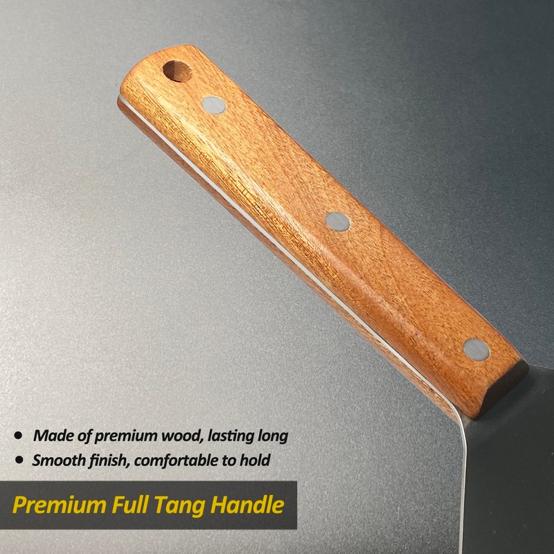 Stainless Steel Metal Spatula, Long Griddle Spatula, Hamburger Smasher Turner