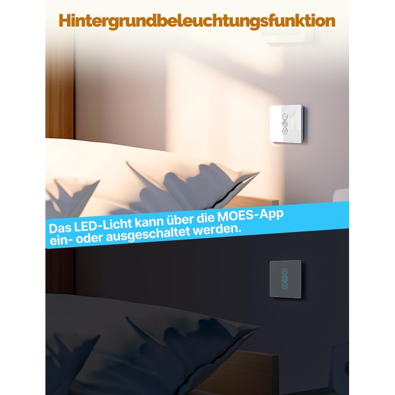 MOES 2.5D Roller Shutter Switch, Smart WiFi with Percentage Adjustment,