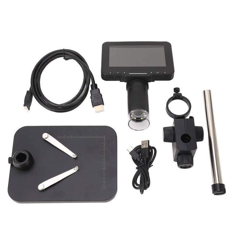 Digital Microscope 4.3in IPS Screen 1000X Inspection Microscope with LED