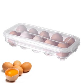 Egg Container, 10 Eggs - Egg Storage Fridge, Egg Container Made of Plastic, Egg Box for Fridge, Kitchen