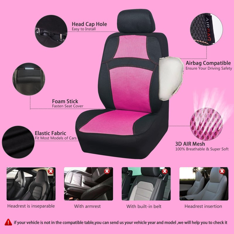 CAR PASS Rainbow Cool Universal Fit Two Front 3D Air