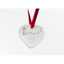 Image Industry Saluki Walk Beside Us Ceramic Heart - Dog Memorial - Memorial Gift - Hanging Decoration