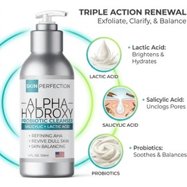 Skin Perfection Alpha Hydroxy Acid Cleanser with Lactic & Salicylic, A fruity scented gel for Exfoliating, Skin Renewing and Refines Large Pores, Chirally Correct, Paraben Free, Sulfate Free Skin Perfection by Skin Perfection