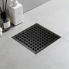 BAUNVB Square Shower Drain 4 inch, Matte Black 304 Stainless