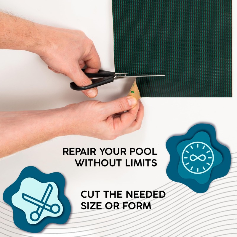 Pool Cover Patch Repair Kit, 2 Rolls 8 x 36