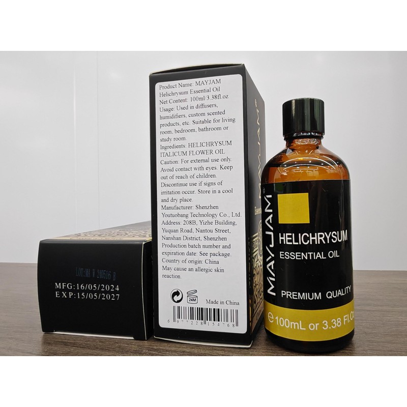 Helichrysum Essential Oil, MAYJAM Pure Essential Oils for Diffusers, 3.38FL.OZ/100ML